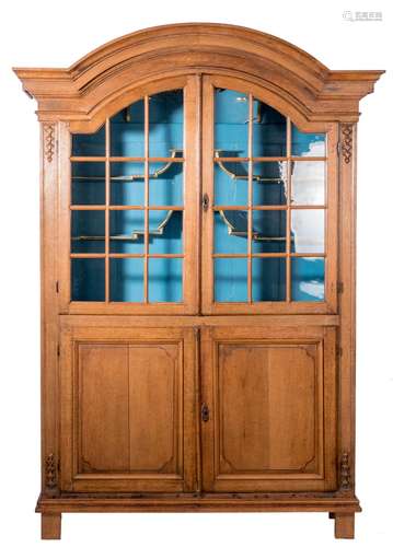 An oak cabinet, Flemish, 18thC, H 224 - W 158 - D 56 cm