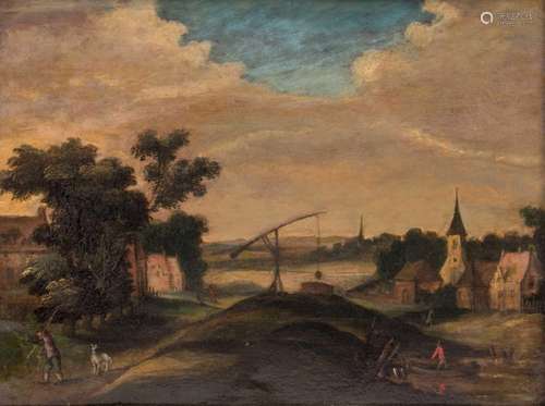 Unsigned, a rustic landscape, oil on copper, Southern Netherlands, 17thC, 18 x 23 cm