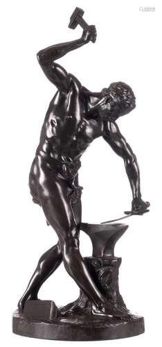 Chrétien E.E., the smith, bronze, H 72 cm