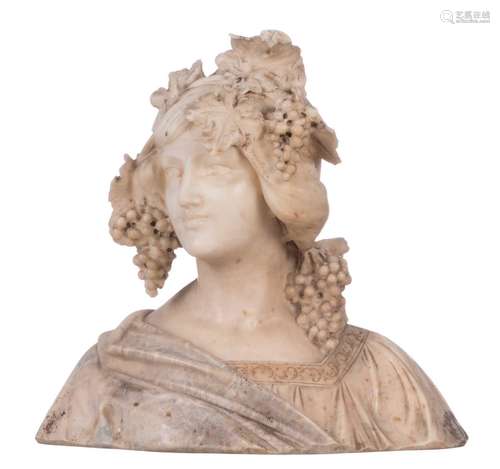 Unsigned, la primavera (the spring), marble and alabaster, H 41 cm