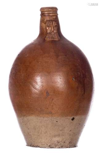 A stoneware bellarmine jug, (Raeren), 18thC, H 43,5 cm