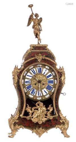 A cartel clock in Rococo style, Boulle marquetry and bronze mounts, marked S. Marti, H 74 cm (damages)