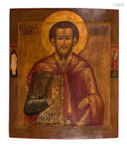 An Eastern European icon depicting St. John the Warrior, first half of the 19thC, 61 x 71 cm