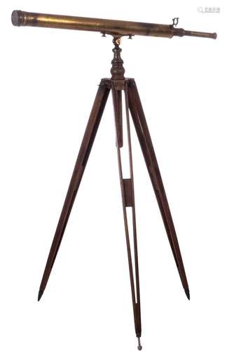 An observatory, marked At.hs R. Mailhat - Paris, 19thC, on its accompanying tripod, H 164 - W 133 cm