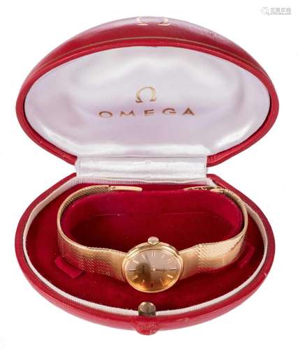 An 18ct golden ladies wrist watch, 'Omega - De Ville', serialnr. 38 446884 - Weight without the movement: 30g