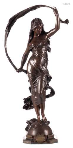 Moreau A., 'La brise', bronze, H 80,5 cm