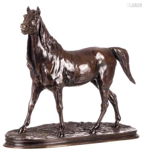 Mène P.J., a bronze horse, H 43 cm