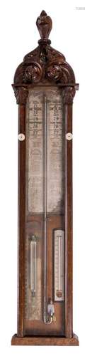 A late 19thC English barometer 'Admiral Fitzroys', H 122 cm