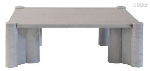 A marble design coffee table, so-called 'Jumbo coffee table', Knoll, design Gae Aulenti, H 36 - W 110 - D 110 cm