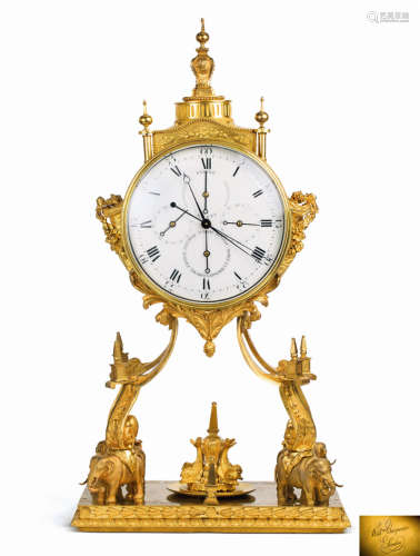 约1780年 英国伦敦铜鎏金象驮钟