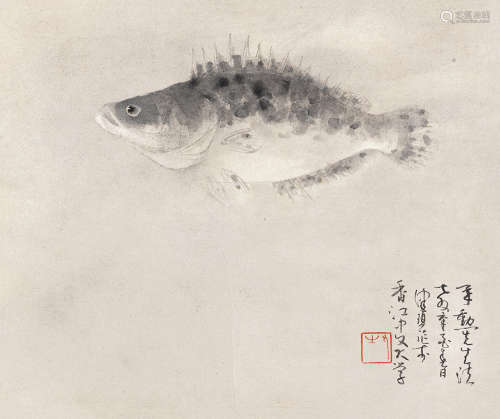 陈佩秋 辛酉（1981）年作 鱼乐图 镜片 设色纸本