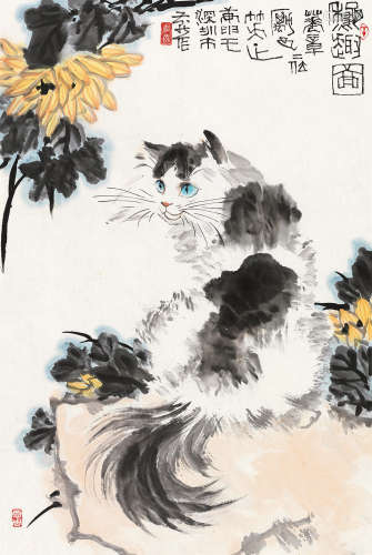 李燕 庚申（1980）年作 秋趣图 镜片 设色纸本
