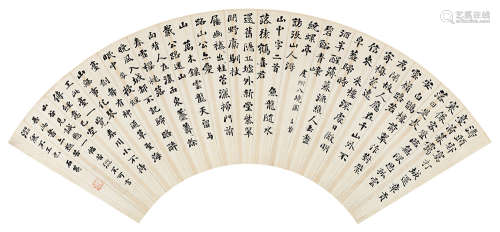 刘墉（古） 行书《虔州八境图》八首 镜片 水墨纸本