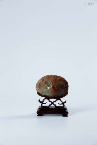 A RUSSET JADE PLAQUE,QING DYNASTY OR EARLLIER