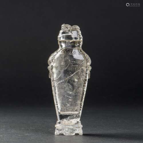 A CRYSTAL VASE AND COVER, 18TH CENTURY