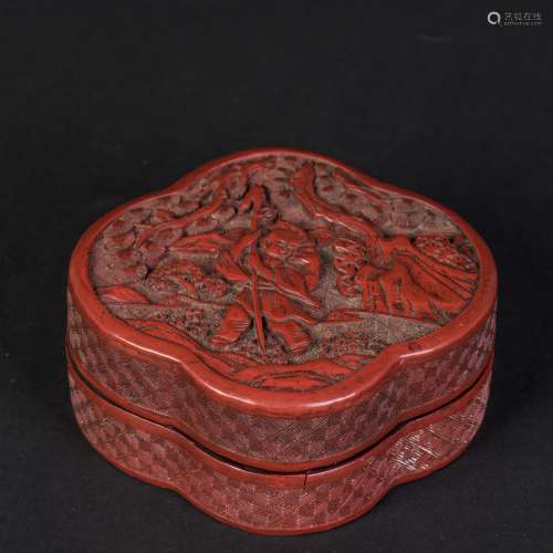 A CINNABAR LACQUERED SMALL BOX, QING DYNASTY