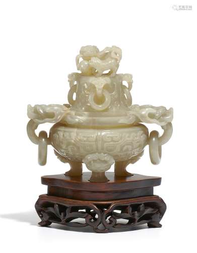 FINE CENSER WITH LIONS AND MOVABLE RINGS.