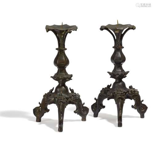 PAIR CANDLE STICKS.