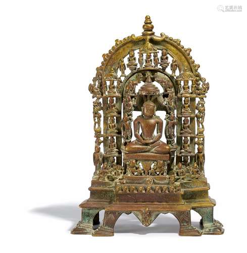 IMPORTANT AND LARGE JAIN ALTAR CHAUBISI.