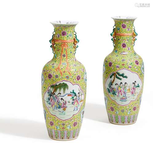 PAIR OF LARGE VASES.