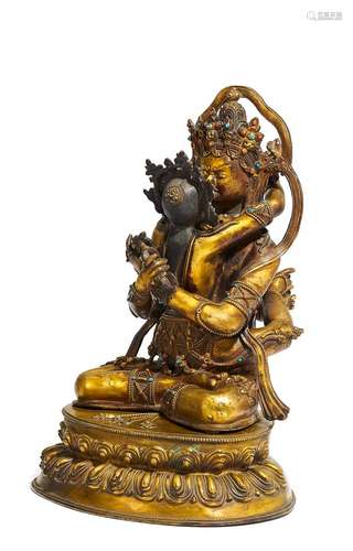 IMPRESSIVE FIGURE OF VAJRADHARA IN YAB-YUM.