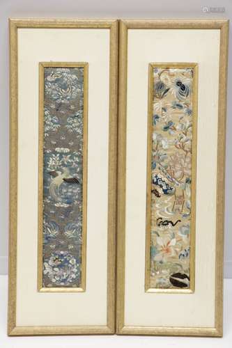 Pair of Chinese Embroidery Kesi Panels