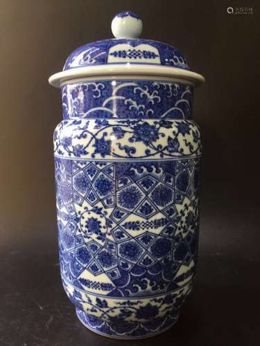 Qing Dynasty Chinese Blue/White Porcelain Vase