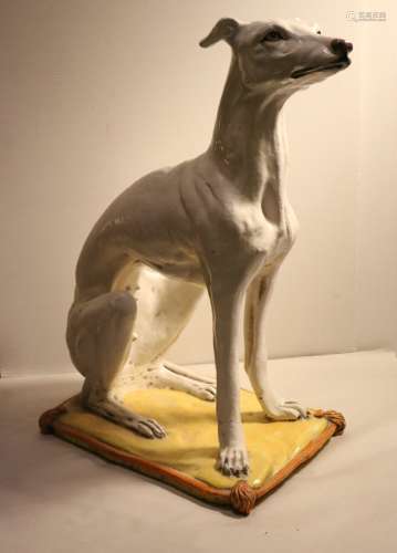 A European Porcelain Seating Dog
