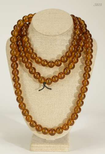 Chinese Amber Beads Necklace