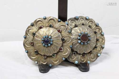 Pair of Turquoise Ornament Plaques