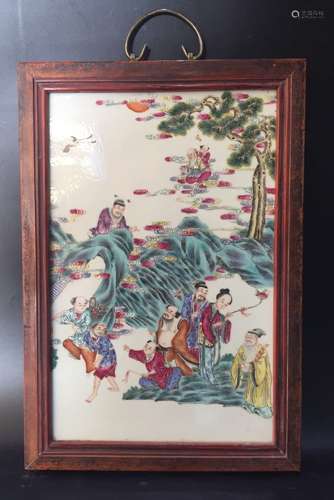 Late Qing Dynasty Chinese Famille Rose Plaque