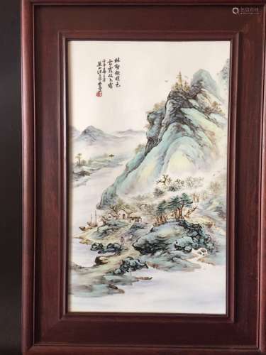 Republic Period Chinese Famille Rose Plaque