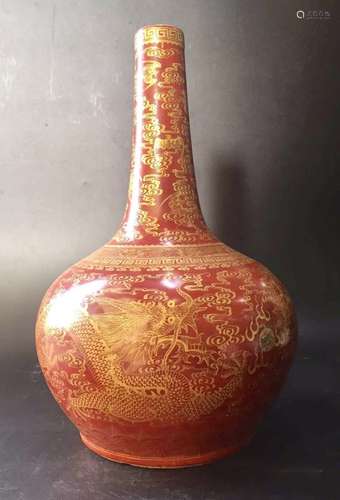 Republic Period Chinese Iron Red Vase