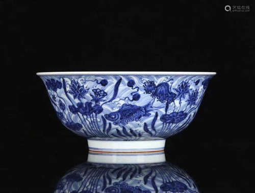 Chinese Blue&White Porcelain Bowl, Mark