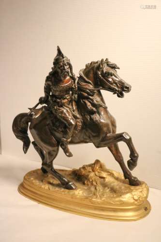 Bronze Soldier Ride on Horse