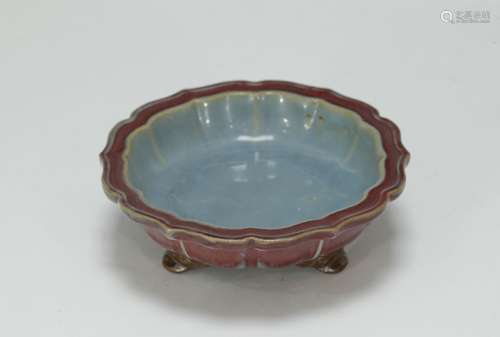 Chinese Red Glazed Lotus Dish