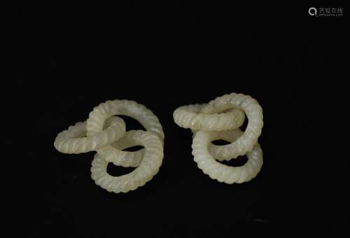 Pair of Chinese Jade Earring