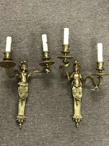 Pair of Gilt Bronze Wall Lights