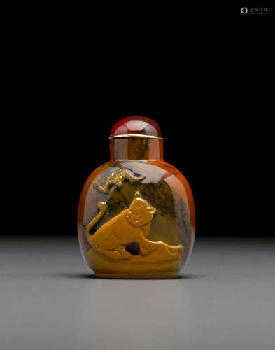 1840-1920 A carved jasper snuff bottle