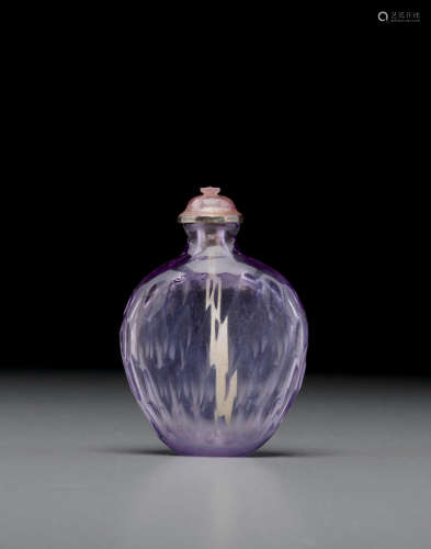 Probably Imperial, attributed to the Palace Workshops, Beijing, 1720-1780 A faceted 'amethyst' glass snuff bottle