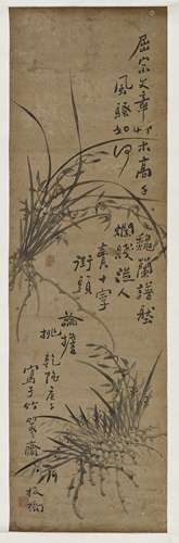 蘭花圖，鄭板橋風格 (1693-1765年)。