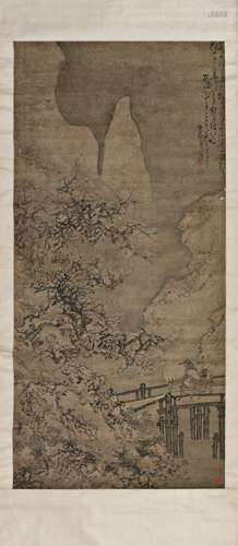 遊子山水圖，黄慎(1687-1768年)款。