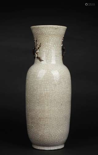 A large Ge-type vase with prunus flower handles