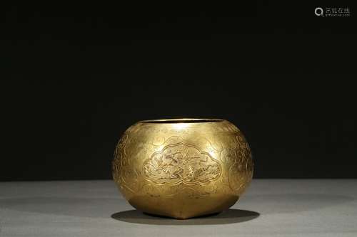 A gilt bronze 'plum blossoms' alms-bowl censer