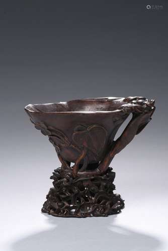 An agarwood 'plum' libation cup