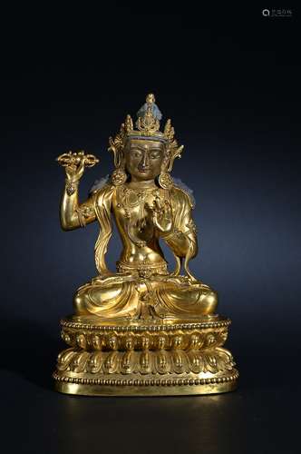 A gilt bronze figure of Vajrasattva