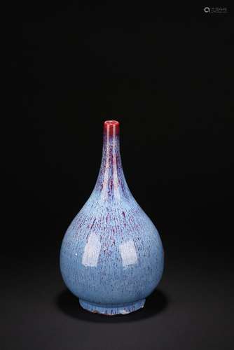 A flambe-glazed full neck vase