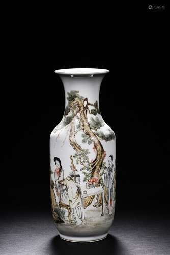 A painted porcelain 'figures' vase