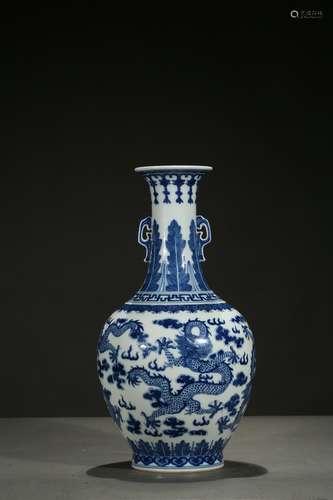 A blue and white 'five-dragon' vase