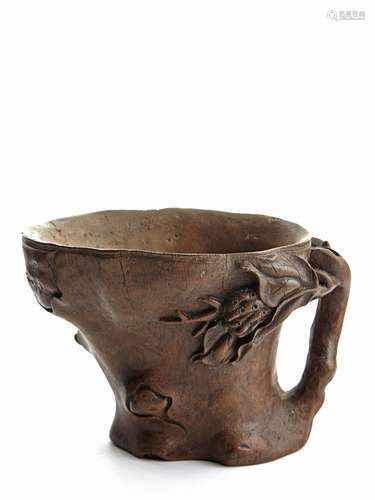 A bamboo carved 'buddha's hand' libation cup